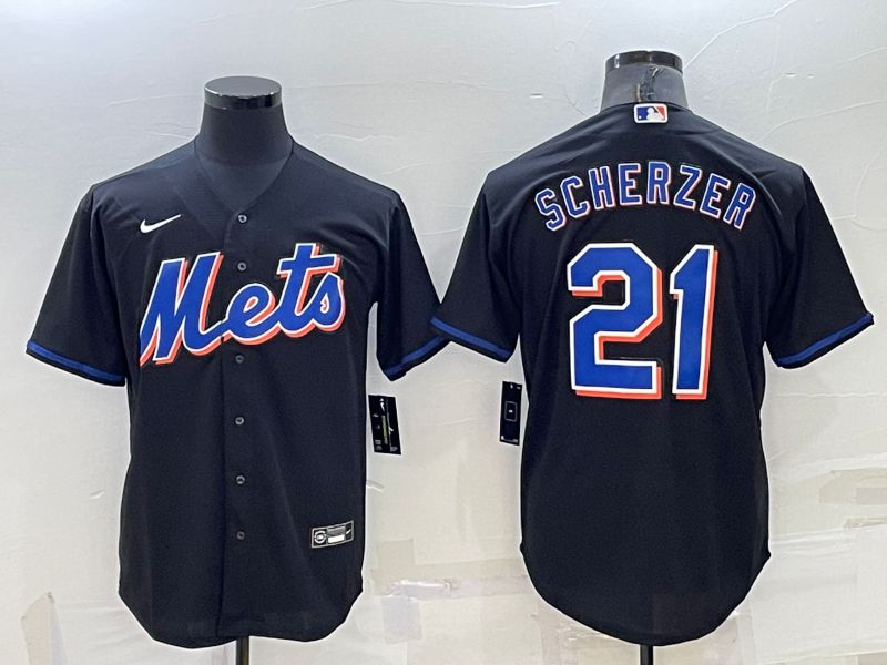 Men New York Mets #21 Scherzer Black Game 2022 Nike MLB Jersey->buffalo bills->NFL Jersey